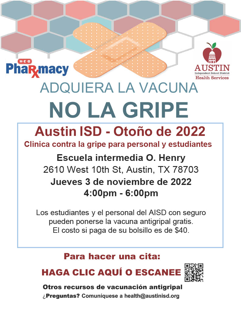 2022 Fall Flu Clinic at O. Henry MS_Spanish