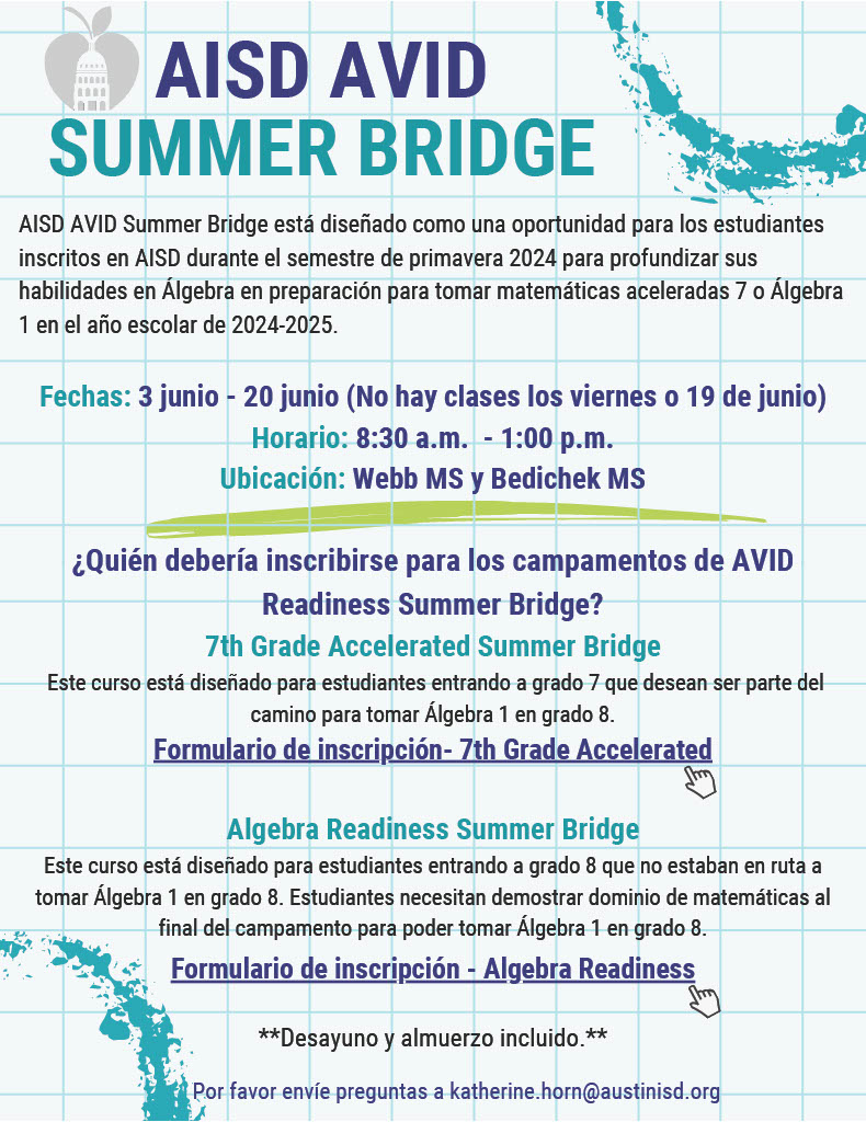 AISD AVID Summer Bridge Program_SPN