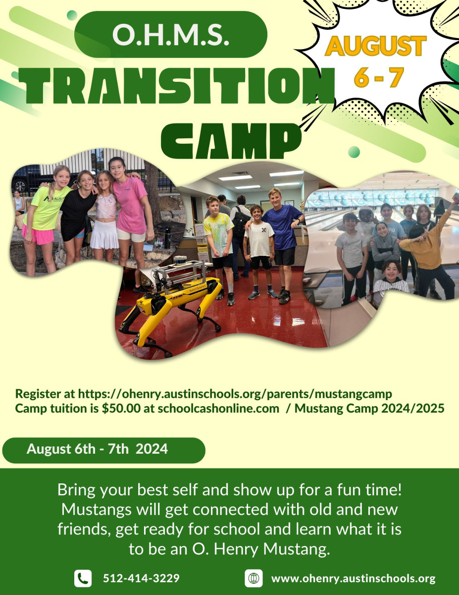 2024 OHMS Transition Camp Flyer
